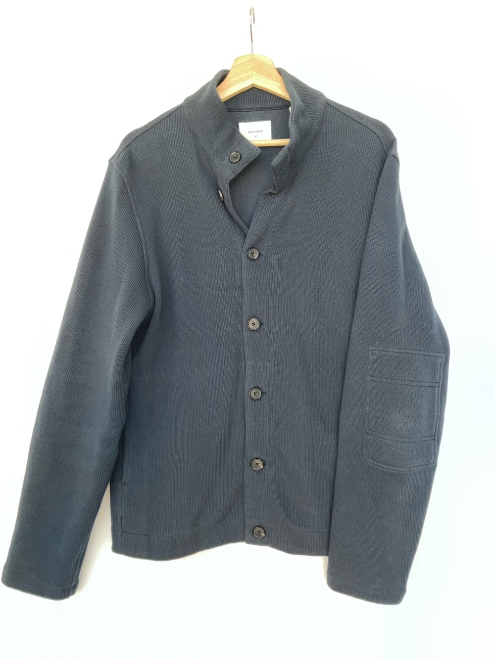 Billy Reid Navy Button-Front Knit Cardigan